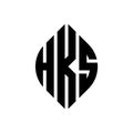 HKS circle letter logo design with circle and ellipse shape. HKS ellipse letters with typographic style. The three initials form a Royalty Free Stock Photo