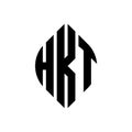HKT circle letter logo design with circle and ellipse shape. HKT ellipse letters with typographic style. The three initials form a Royalty Free Stock Photo