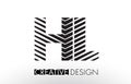 HL H L Lines Letter Design with Creative Elegant Zebra