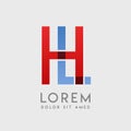 HL logo letters with blue and red gradation