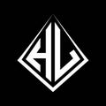 HL logo letters monogram with prisma shape design template