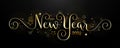 HAPPY NEW YEAR 2022 gold calligraphy banner Royalty Free Stock Photo