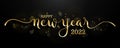 HAPPY NEW YEAR 2022 gold calligraphy banner Royalty Free Stock Photo