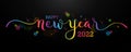 HAPPY NEW YEAR 2022 colorful calligraphy banner