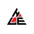 HLE triangle letter logo design with triangle shape. HLE triangle logo design monogram. HLE triangle vector logo template with red Royalty Free Stock Photo