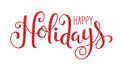 HAPPY HOLIDAYS red brush calligraphy banner Royalty Free Stock Photo