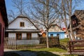 Hlinsko, Vysocina, Czech Republic, 15 April 2022: Traditional village wooden farm house at summer sunny day, historic country-