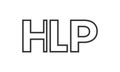 HLP logo design template with strong and modern bold text. Initial based vector logotype featuring simple and minimal typography. Royalty Free Stock Photo