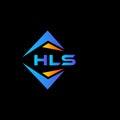 HLS abstract technology logo design on Black background. HLS creative initials letter logo concept