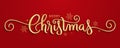 MERRY CHRISTMAS gold calligraphy banner Royalty Free Stock Photo