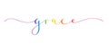 GRACE colorful brush calligraphy banner Royalty Free Stock Photo