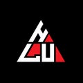 HLU triangle letter logo design with triangle shape. HLU triangle logo design monogram. HLU triangle vector logo template with red Royalty Free Stock Photo