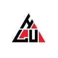 HLU triangle letter logo design with triangle shape. HLU triangle logo design monogram. HLU triangle vector logo template with red Royalty Free Stock Photo