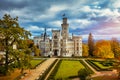 Hluboka Castle, historic chateau in Hluboka nad Vltavou in South Bohemia, Czech Republic. Famous Czech castle Hluboka nad Vltavou Royalty Free Stock Photo