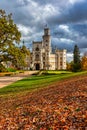 Hluboka Castle, historic chateau in Hluboka nad Vltavou in South Bohemia, Czech Republic. Famous Czech castle Hluboka nad Vltavou