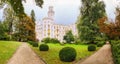 Hluboka nad Vltavou castle, Czech Republic. Colorful autumn time Royalty Free Stock Photo