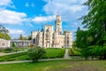 Hluboka nad Vltavou castle and park in Czec h Republic Royalty Free Stock Photo