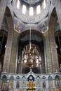 Hlukhiv, Ukraine - October 16, 2021: The interior of Church of Three Saint Anastasias, an an Orthodox temple in Glukhov, built in