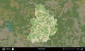 Hlusk District highlighted, Belarus. Topographic Humanitarian Royalty Free Stock Photo