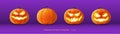 Pumpkin set of Halloween - Anger expression