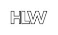 HLW logo design template with strong and modern bold text. Initial based vector logotype featuring simple and minimal typography. Royalty Free Stock Photo