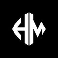 HM Geometric Monogram Logo Curved Square Style