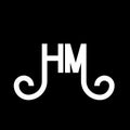 HM letter logo design on black background. HM creative initials letter logo concept. hm letter design. HM white letter design on Royalty Free Stock Photo