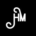 HM letter logo design on black background. HM creative initials letter logo concept. hm letter design. HM white letter design on Royalty Free Stock Photo