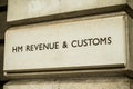 HM REVENUE & CUSTOMS sign, London, United Kingdom.