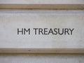 HM Treasury sign in London