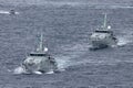 HMAS Broome ACPB 90 and HMAS Bundaberg ACPB 91 Armidale-class patrol boats of the Royal Australian Navy