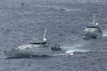 HMAS Broome ACPB 90 and HMAS Bundaberg ACPB 91 Armidale-class patrol boats of the Royal Australian Navy