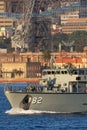 HMAS Huon M 82 Huon Class Minehunter Coastal vessel of the Royal Australian Navy in Sydney Harbor