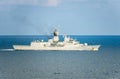HMAS Parramatta FFH 154 sails in the sea during AusThai 2019 Royalty Free Stock Photo