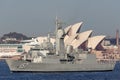 HMAS Perth FFH 157 Anzac-class frigate of the Royal Australian Navy in Sydney Harbor