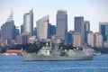 HMAS Sydney FFG 03 Adelaide-class guided-missile frigate of the Royal Australian Navy in Sydney Harbor