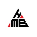 HMB triangle letter logo design with triangle shape. HMB triangle logo design monogram. HMB triangle vector logo template with red Royalty Free Stock Photo