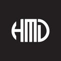 HMD letter logo design on black background. HMD creative initials letter logo concept. HMD letter design.HMD letter logo design on Royalty Free Stock Photo
