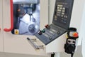 HMI control panel of CNC vertical machining center Royalty Free Stock Photo