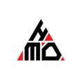 HMO triangle letter logo design with triangle shape. HMO triangle logo design monogram. HMO triangle vector logo template with red Royalty Free Stock Photo