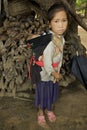 Hmong girl with brother, Laos