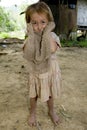 Hmong girl with a dirty cloth, Laos