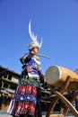 Hmong girl drumming