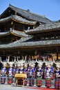 Hmong girls with drum Royalty Free Stock Photo