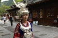 Hmong girl with Miao clothing in Miao Village of guizhou province