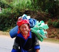 A Hmong woman on the rural road at Sapa town, northern Vietnam