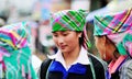 Hmong women at the local market in Bacha, Vietnam