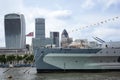 Hms belfast at the city of london Royalty Free Stock Photo