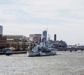 HMS Belfast museum on Thames river