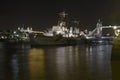 HMS Belfast at night. London. England Royalty Free Stock Photo